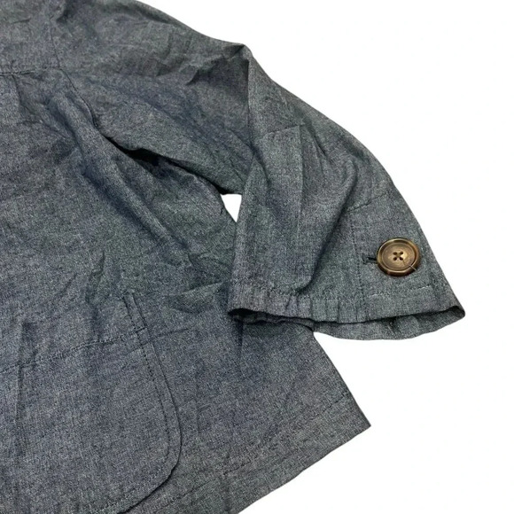 Charter Club Blue Chambray Ruffle Trim Thin Blazer XL - Picture 2 of 3